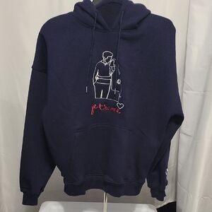 Navy Blue Graphic Hoodie